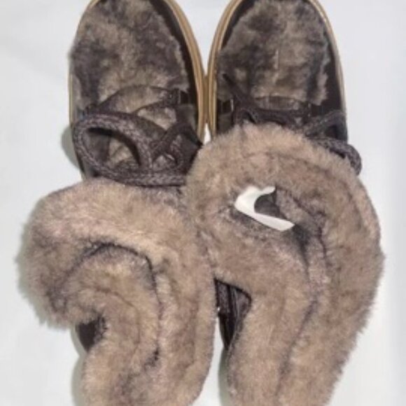 Steve Madden Dione Snow Boots Womens Size 8.5M Brown Leather Faux Fur DION02S1 - Picture 4 of 4